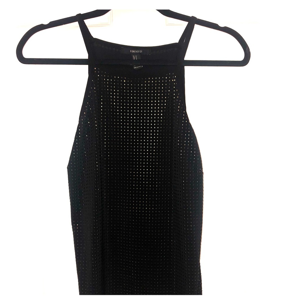 Black and gold studded fitted tank